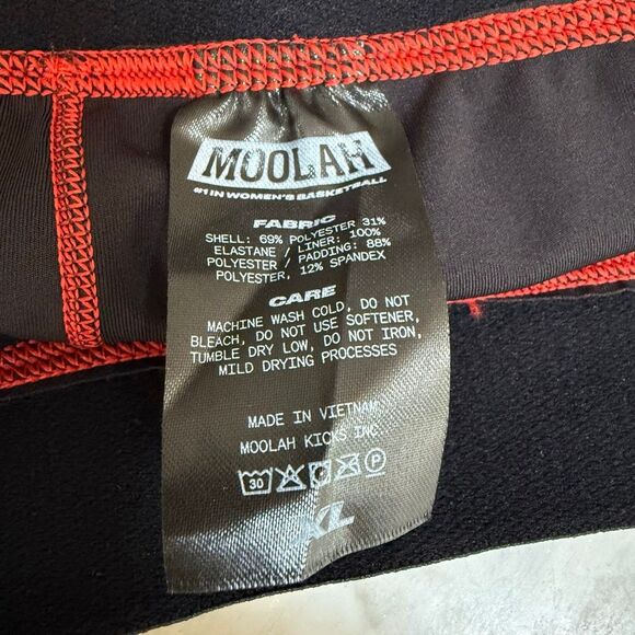 Moolah Kicks Women's Black Padded Compression Shorts Active Elastic Sz XL NWOT - Picture 4 of 4